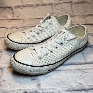 Converse White Perforated Chuck Taylor All Star Shoes Women's 8.5 (10.5 Insole)